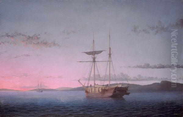 Lumber Schooners at Evening on Penobscot Bay - view 1
