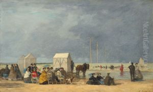 Bathing Time at Deauville by Eugene Louis Boudin