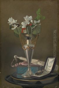 Still Life with Fan and Pendant by Samuel Marsden Brookes