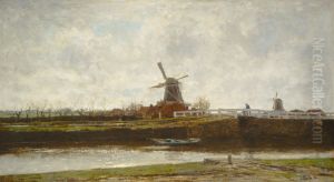 View of the Mill and Bridge on the Noordwest Buitensingel in The Hague by Jacob Maris