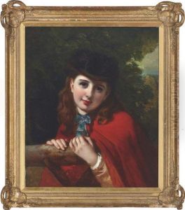 Portrait Of A Young Girl In A Red Cloak by Samuel John Carter