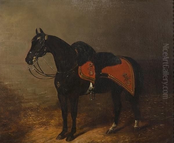 Portrait Of A Blues Horse In Knightsbridge Barracks - view 1