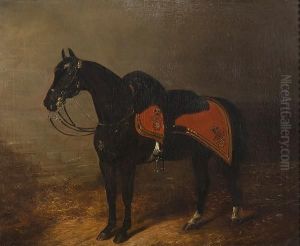Portrait Of A Blues Horse In Knightsbridge Barracks