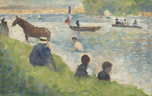Horse and Boats (Study for "Bathers at Asnieres") - view 1