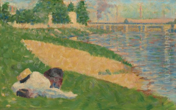 The Seine with Clothing on the Bank (Study for "Bathers at Asnieres") - view 1