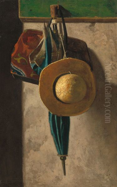 Straw Hat, Bag, and Umbrella - view 1