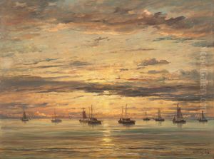 A Fleet of Fishing Vessels at Anchor