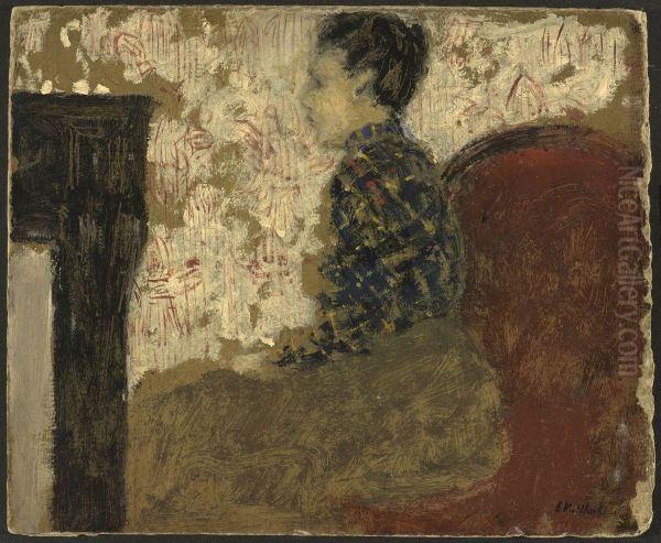 Woman Sitting by the Fireside - view 1