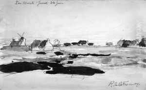 Study for the painting "The Windmill of Penmarch, Northern France"
