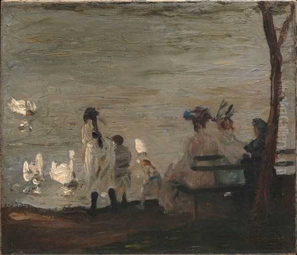 Swans in Central Park - view 1