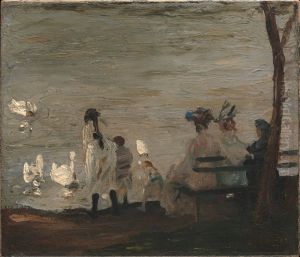 Swans in Central Park by George Wesley Bellows