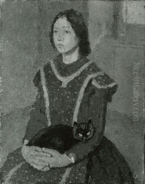 Girl with a Cat - view 1