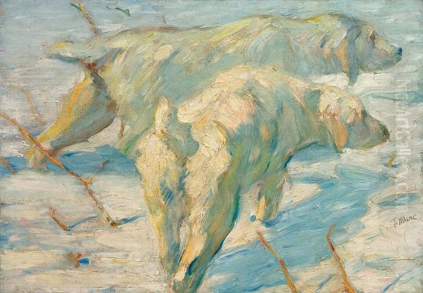 Siberian Dogs in the Snow - view 1
