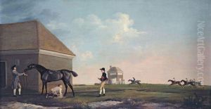 Gimcrack on Newmarket Heath, with a Trainer, a Stable-lad, and a Jockey by George Stubbs