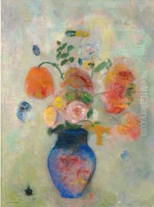 Large Vase with Flowers by Odilon Redon