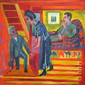The Visit - Couple and Newcomer by Ernst Ludwig Kirchner