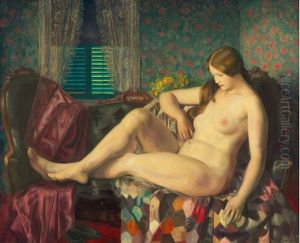 Nude with Hexagonal Quilt by George Wesley Bellows