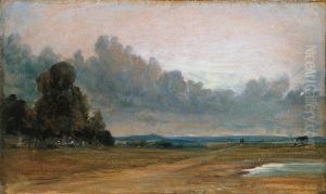 A View on Hampstead Heath with Harrow in the Distance by John Constable