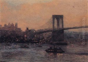 Brooklyn Bridge at Night by Edward Willis Redfield