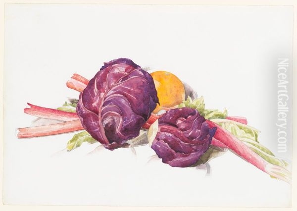 Red Cabbages, Rhubarb and Orange - view 1