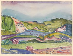 Mountain with Red House by Charles Demuth