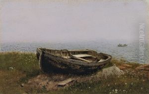 Abandoned boat by Frederic Edwin Church