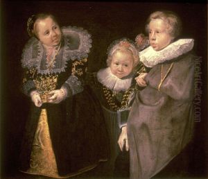 Group Portrait of Three Children by Cornelis De Vos