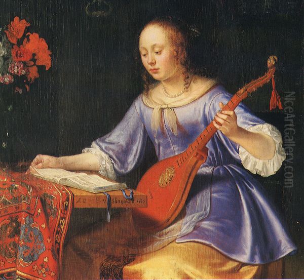 Woman with Cittern - view 1