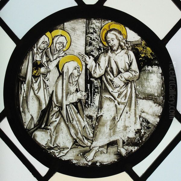 Roundel with Christ Taking Leave of His Mother - view 1