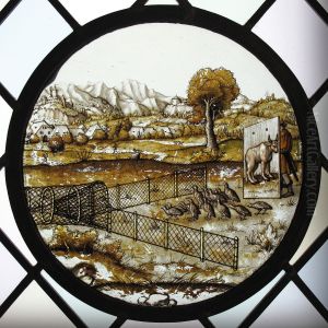 Roundel with Netting Quail