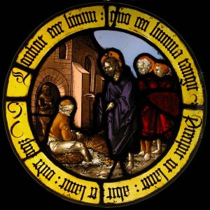 Roundel with Christ Healing the Blind Man