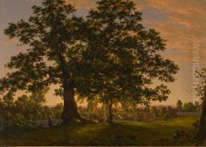 The Charter Oak at Hartford by Frederic Edwin Church
