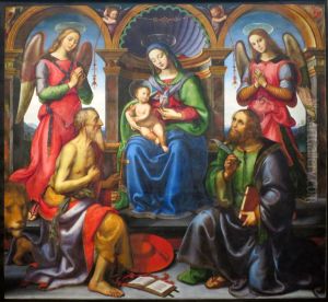 Madonna Enthroned with Saints and Angels by Raffaellino del Garbo