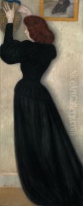 Slender Woman with Vase by Jozsef Rippl-Ronai