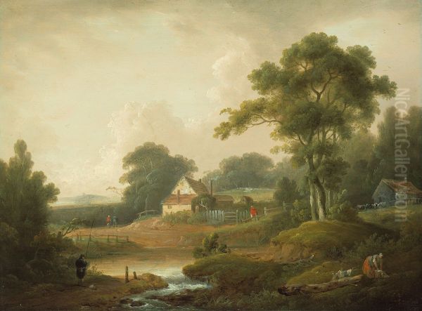 Landscape with Fisherman and Washerwoman - view 1