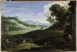 Landscape with Hunters by Paul Bril