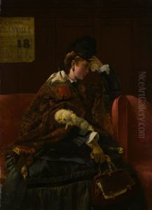 At the Railway Station by Alfred Stevens