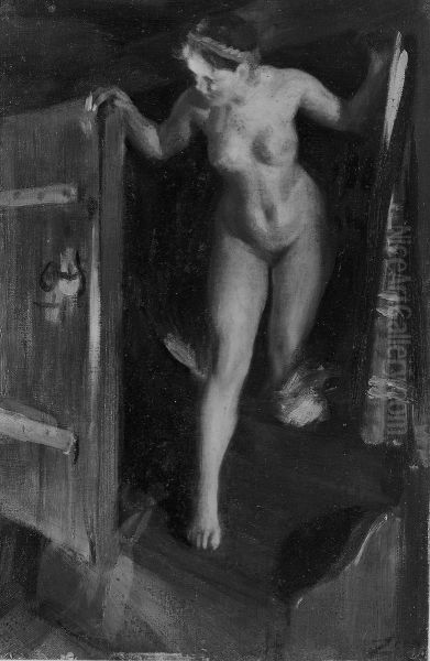 Nude Girl in Doorway - view 1