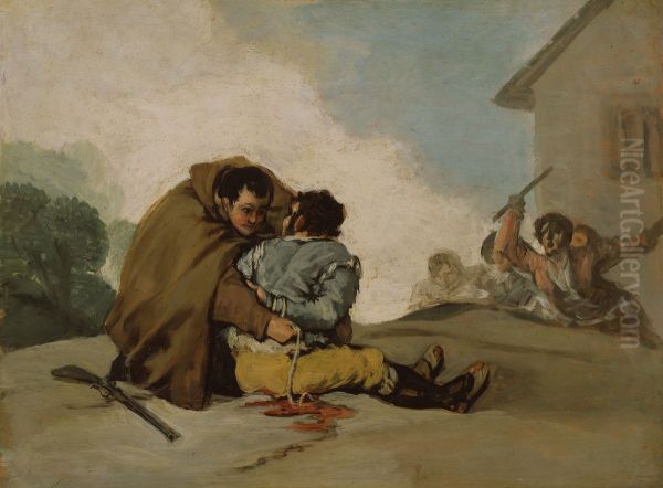Friar Pedro Binds El Maragato with a Rope - view 1