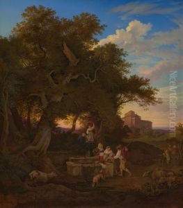 The Fountain at Grottaferrata by Ludwig Richter