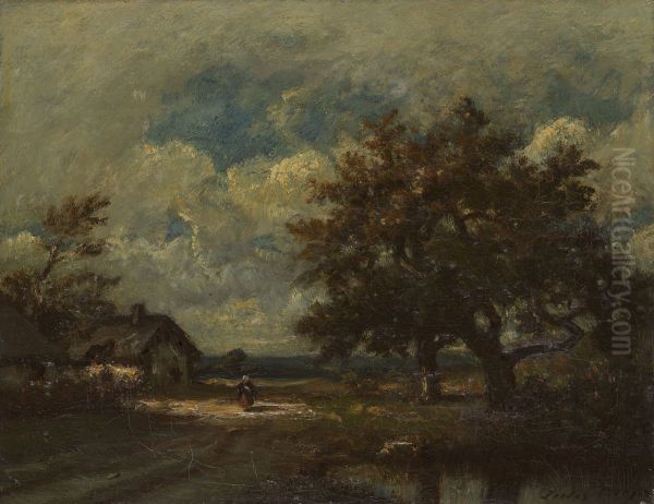 The Cottage by the Roadside, Stormy Sky - view 1