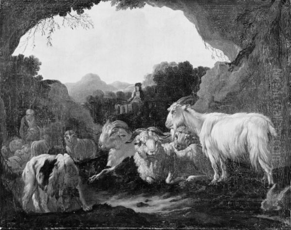 A Shepherd with his Herd - view 1