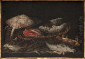 Still Life with Fish on a Stone Table by Abraham Van Beijeren