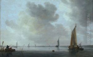 Fishing Boats off an Estuary by Jan van Goyen