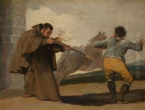 Friar Pedro rueda El Maragato como su caballo se escapa by Francisco Goya Fuendetodos