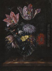 A Glass Vase with Flowers A Glass Vase with Flowers