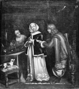 A Trumpeter delivering a Letter to a Lady by Gerard Ter Borch