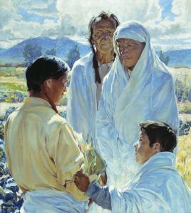 The Solemn Pledge, Taos Indians by Walter Ufer