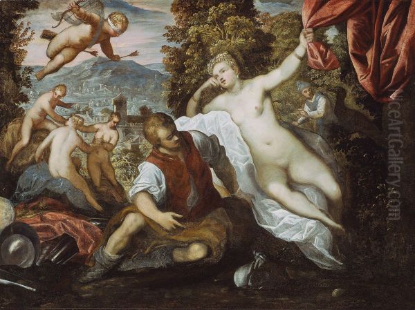 Venus and Mars with Cupid and the Three Graces in a Landscape - view 1
