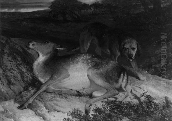 Wounded Stag and Dog - view 1